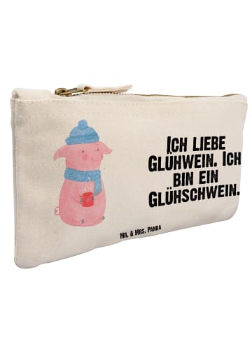 Mr. & Mrs. Panda Stoffbeutel Schwein Glühwein mit Spruch in Weiß