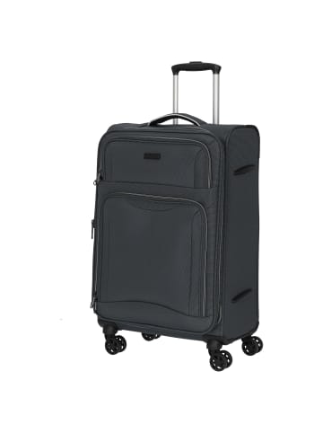 D&N Travel Line 9204 - 4-Rollen-Trolley M 66 cm erw. (schwarz) in grau