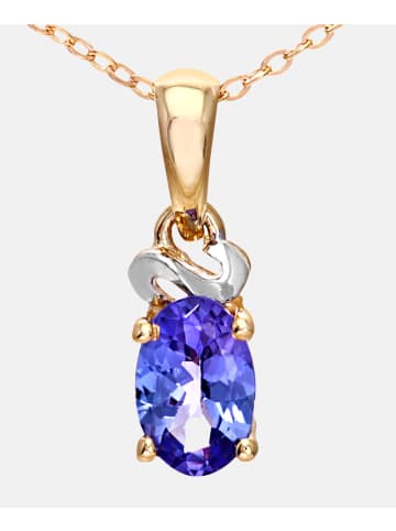 Diamant L'éternel Halskette mit Anhänger aus 375 Gelbgold mit Tansanit