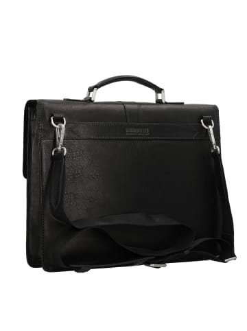 Leonhard Heyden Bergamo Aktentasche Leder 38 cm Laptopfach in schwarz