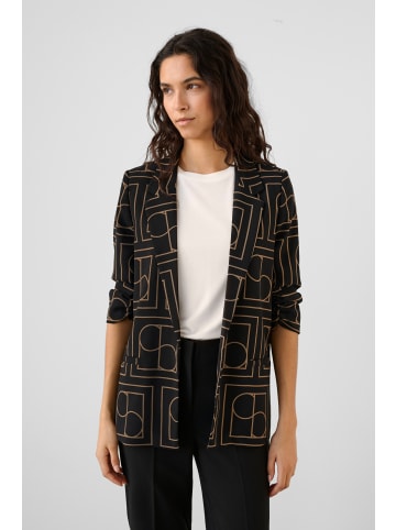 Soaked in Luxury Blazer SLShirley Casual fit in Black W. walnut Monogram