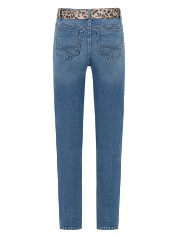 Zero Jeans mit Leo-Gürtel Style Orlando 28 Inch in Middle Blue Denim