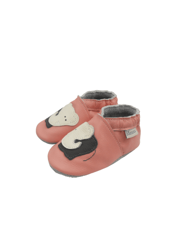Bemesu Baby Krabbelschuhe aus Leder, weiche Lauflernschuhe mit rutschfester Sohle 