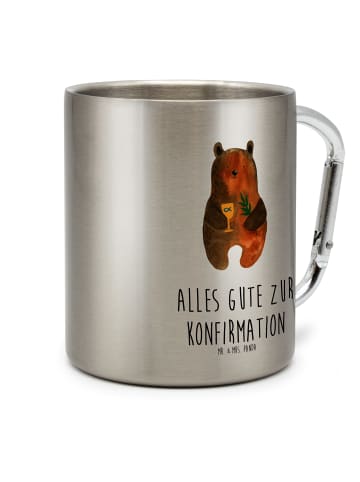 Mr. & Mrs. Panda Tasse Camping Bär Konfirmation mit Spruch in Silber