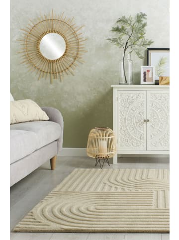 KADIMA DESIGN Handgetufteter Wollteppich in Pastellfarben in Beige