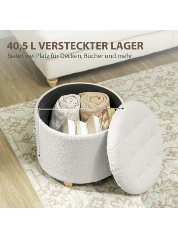 HOMCOM Sitzhocker in Weiß 45L x 45B x 41H cm