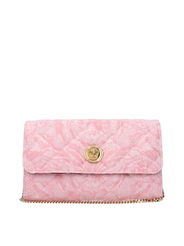Versace Pink Stoff Clutch Tasche