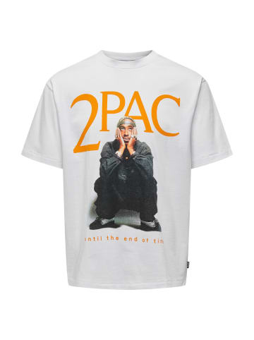 Only&Sons T-Shirt 'Tupac' in weiß