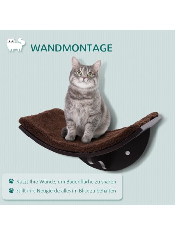 Pawhut Kletterwand Katzen Braun MDF