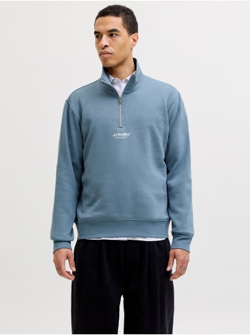 Jack & Jones Sweatshirt mit halbem Reißverschluss in Blue Mirage