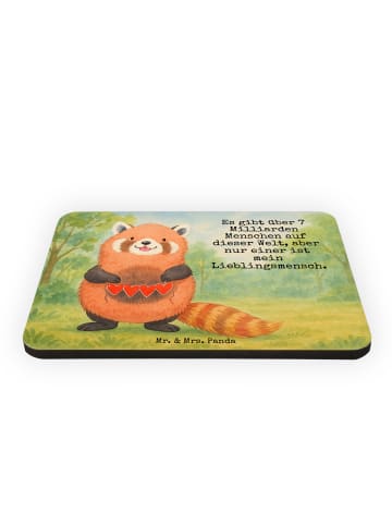 Mr. & Mrs. Panda Kühlschrankmagnet Roter Panda Design mit Spruch in Weiß