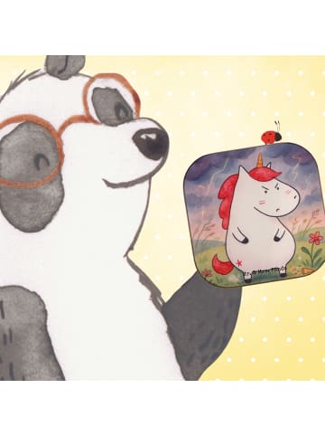 Mr. & Mrs. Panda Glasuntersetzer Einhorn Wut Design ohne Spruch in Weiß