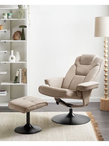 Beliani 2-tlg Fernsehsessel NYKS in Beige/Grau/Schwarz