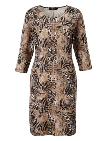 Aniston SELECTED Minikleid in camel-schwarz-offwhite-orange-braun