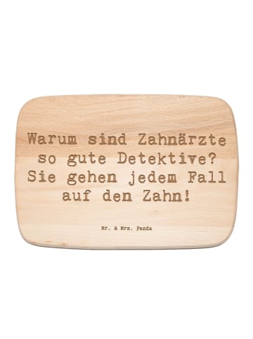 Mr. & Mrs. Panda Schneidebrett Spruch Zahnarzt Detektiv mit Spruch in Transparent