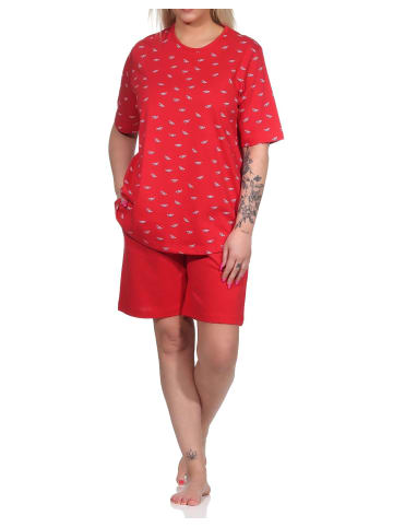 NORMANN kurzarm Schlafanzug Shorty Pyjama - 72935 in rot