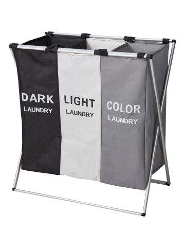 Bathroom Solutions Wäschekorb mit 3 Fächern, 35 L Fassungsvermögen in Mehrfarben, 40 x 58 x 58 cm