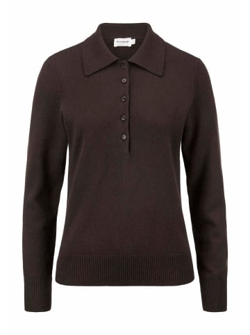 Hessnatur Hessnatur Polo-Pullover Regular aus Bio-Schurwolle mit Cahsmere in kakao braun