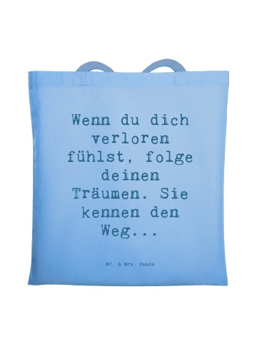Mr. & Mrs. Panda Stofftasche Spruch Selbstzweifel und Träume mit... in Sky Blue