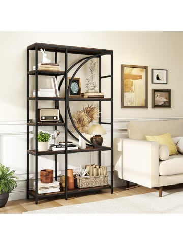 COSTWAY Geometrisches Bücherregal 100x30x177cm in Braun