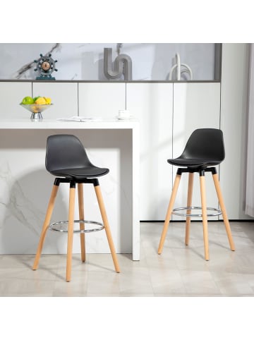 HOMCOM Barhocker-43B x 43L x 91H cm-Schwarz