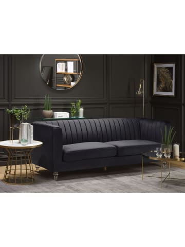 Beliani 3-Sitzer Sofa ARVIKA in Schwarz/Transparent - (W) 204 x (H) 75 x (L) 78 cm