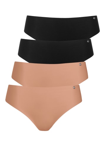 Lisca 4er Pack Slip Clean Cut in black-rose blush