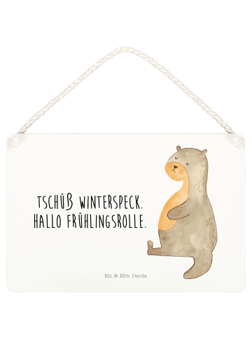 Mr. & Mrs. Panda Schild Otter Bauch mit Spruch in Transparent