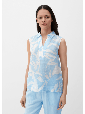 s.Oliver Bluse ärmellos in Blau-creme