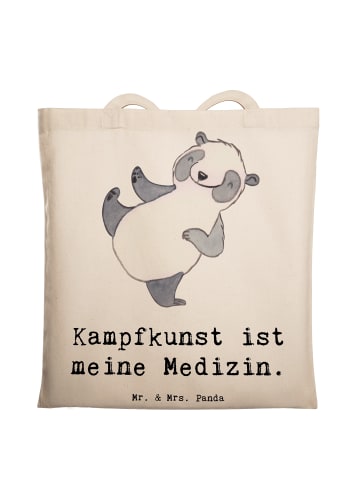 Mr. & Mrs. Panda Schultertasche Panda Kampfkunst mit Spruch in Creme