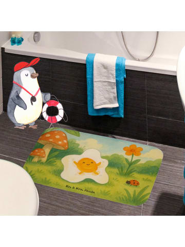 Mr. & Mrs. Panda Badteppich Spiegelei Ei Design ohne Spruch in Weiß