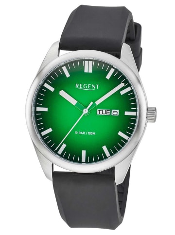 Regent F-1589 Herrenuhr Gut Ablesbar Edelstahl/Grün