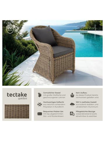 tectake Aluminium Rattansessel  kein Aufbau, natur