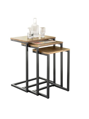 SoBuy 3er Set Beistelltisch in Braun - (B)46 x (H)61 x (T)30cm