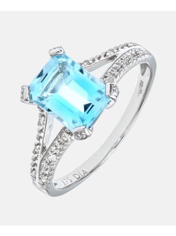 Diamant L'éternel Ring aus 375 Weißgold mit Diamant mit Smaragd