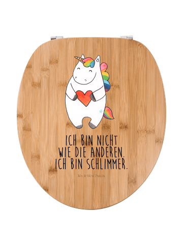 Mr. & Mrs. Panda WC Brille Einhorn Herz mit Spruch in Braun