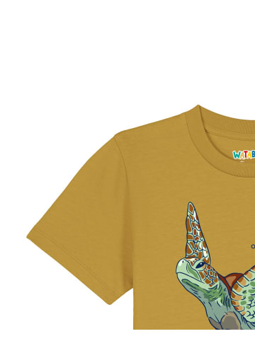 wat? Apparel T-Shirt Schildkröte Watercolor in Ocker