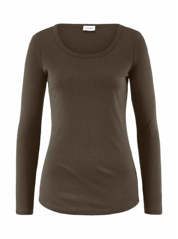 Hessnatur Softrib Longsleeve in vintage oliv