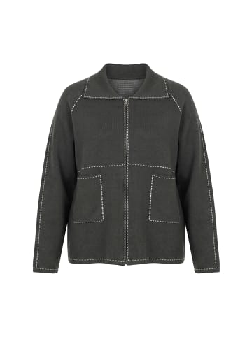 Ulla Popken Strickjacke in olivgrau
