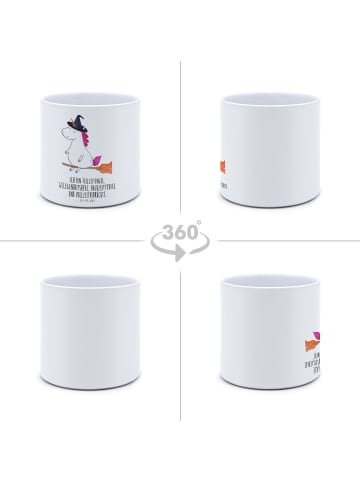 Mr. & Mrs. Panda XL Blumentopf Einhorn Hexe mit Spruch in Weiß