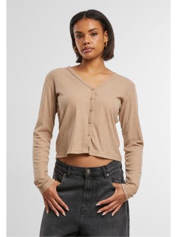Urban Classics Urban Classics Ladies Rib Cardigan in beigemelange