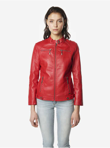 KOROSHI Damen-bikerjacke aus kunstleder in rot