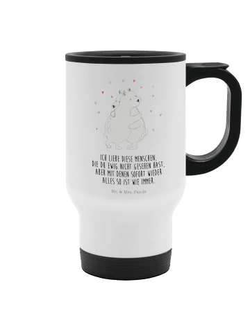 Mr. & Mrs. Panda Kaffeebecher To Go Eisbär Umarmen mit Spruch in Weiß