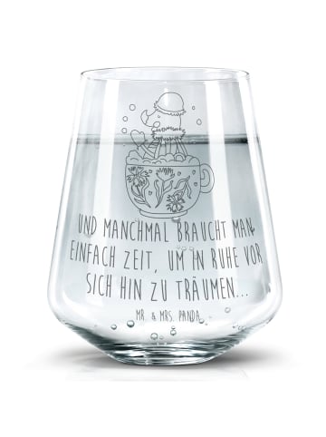 Mr. & Mrs. Panda Trinkglas Nachtfalter Schaumbad mit Spruch in Transparent