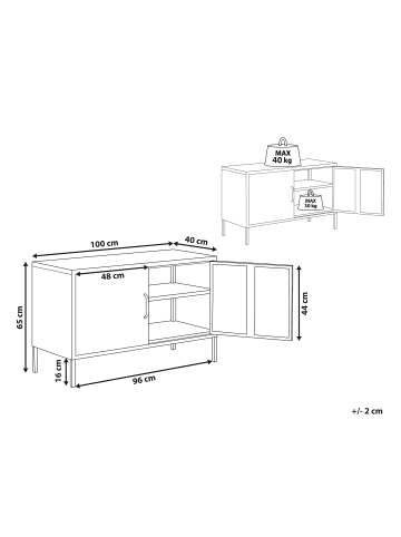 Beliani Büroschrank URIA in Beige - (W) 100 x (H) 65 x (L) 40 cm