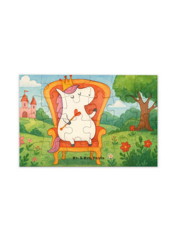 Mr. & Mrs. Panda Puzzle Einhorn Prinzessin Design ohne Spruch in Weiß