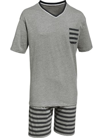 REDBEST Single-Jersey Shorty in hellgrau/anthrazit meliert