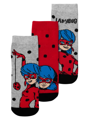 Miraculous 3er Pack Miraculous Ladybug Socken Sneaker Söckchen in Mehrfarbig