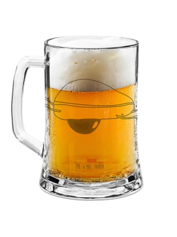 Mr. & Mrs. Panda Gravur Bierkrug Avocado Yoga ohne Spruch in Transparent