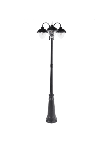 Beliani Außenlaterne BANKA in Schwarz - (W) 70 x (H) 209 x (L) 26 cm